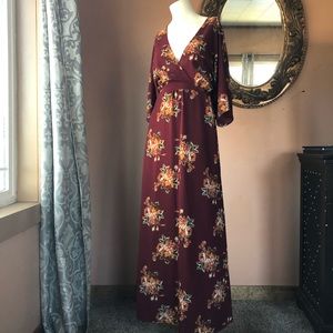 Beautiful boho chic red floral dress